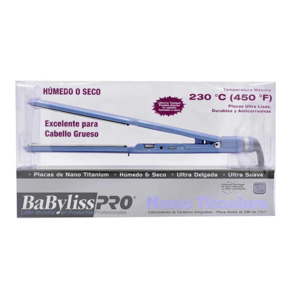 Alaciadora BaByliss Pro Nano Titanium Cabello Humedo-Seco 1" 1/2