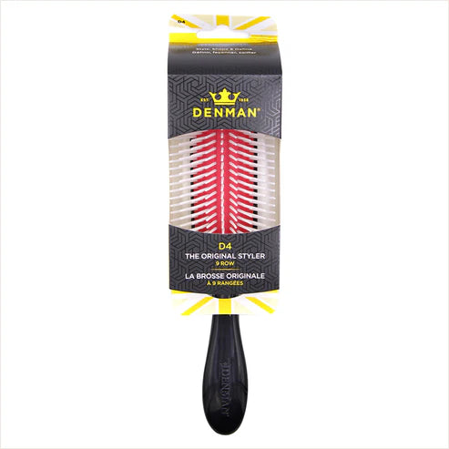 Cepillo para Rizos DENMAN Styler D4 De 9 Filas Negro/Rojo