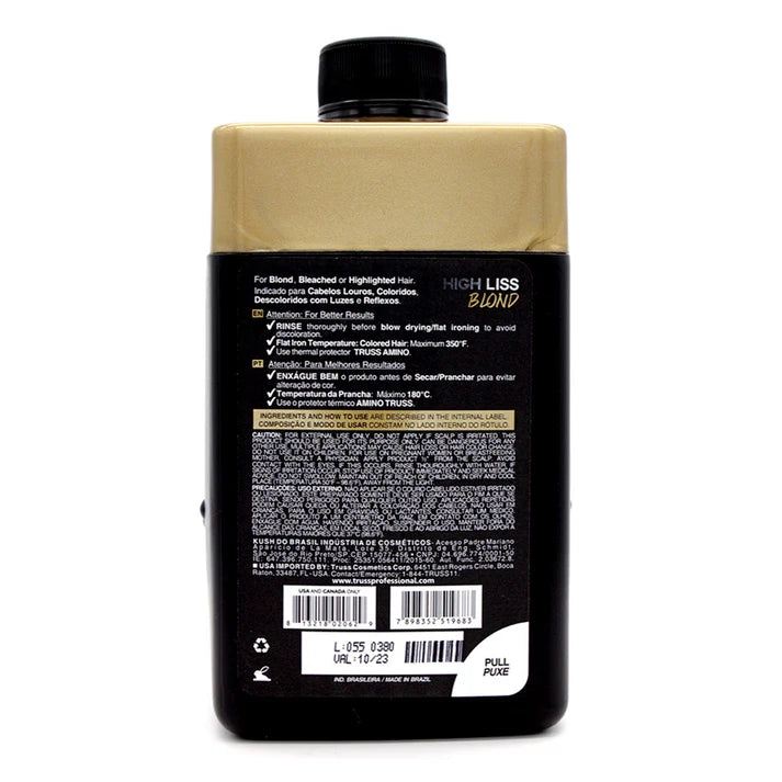 TRUSS | TRATAMIENTO DE ALACIADO PARA RUBIAS HIGH LISS BLOND 650 ML