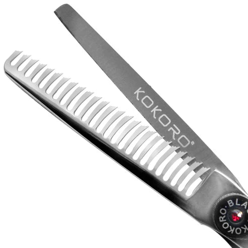 TIJERA PROFESIONAL KOKORO BLACK DE TEXTURA 5.5