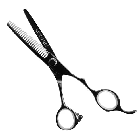 TIJERA PROFESIONAL KOKORO BLACK TITANIUM DE TEXTURA 5.5