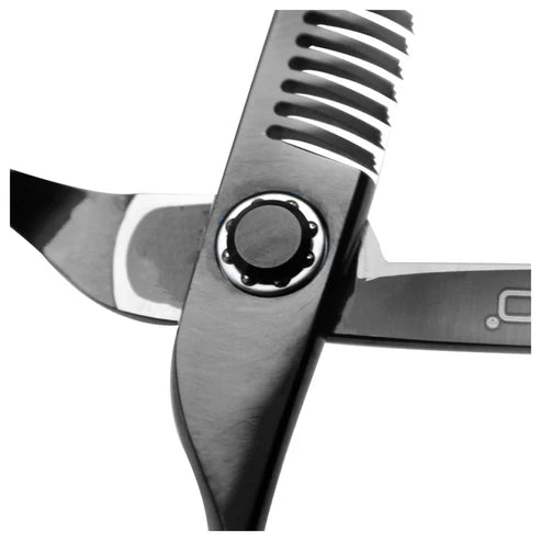 TIJERA PROFESIONAL KOKORO BLACK TITANIUM DE TEXTURA 5.5