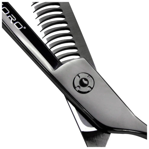 TIJERA PROFESIONAL KOKORO BLACK TITANIUM DE TEXTURA 6.0