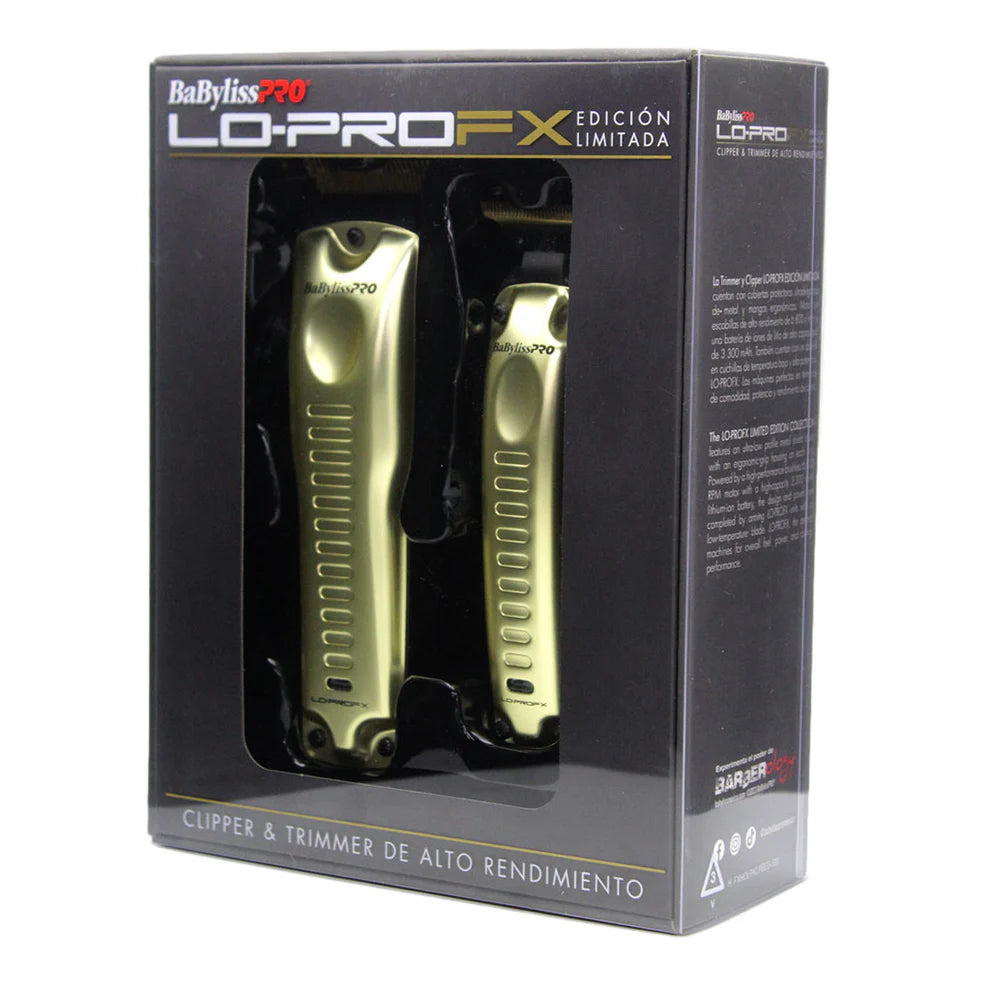 Combo BaByliss Pro Clipper & Trimmer Cordless Lithium Gold